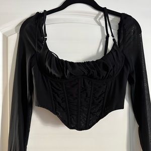 White Fox Boutique Black Bustier Top